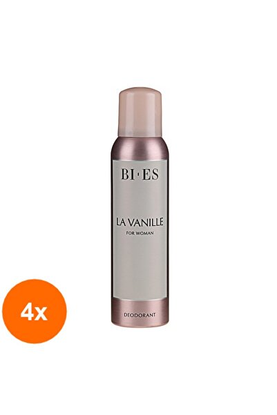 Bİ ES POL Set of 4 x Deodorant Spray Bi-es La Vanille, 150 ml