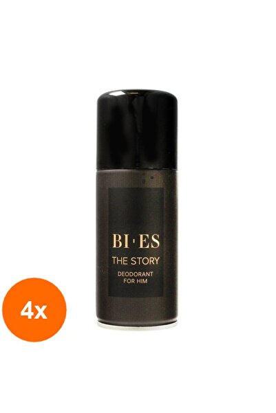 Bİ ES POL Set of 4 x Deodorant Spray Bi-es Men The Story 150 ml