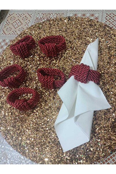Rose bloome Napkin Ring Design 8-Pack Burgundy