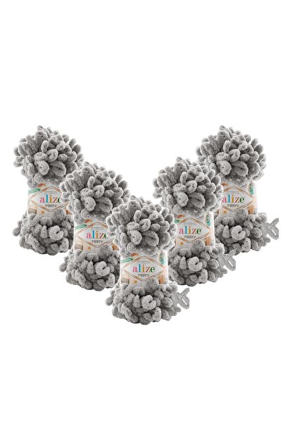 Alize 5 Pieces - Puffy Hand Knitting Yarn - 496 - 100 Gr. 9 Meters. Finger Knitting Yarn