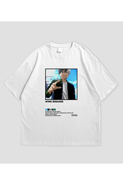 SVART WEAR Wind Breaker Anime cu imprimeu supradimensionat Unisex tricou