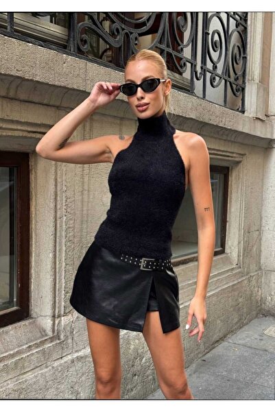 Azra Moda Style Γυναικεία μπλούζα με μαλακή υφή Fisherman Halter Collar Bustier