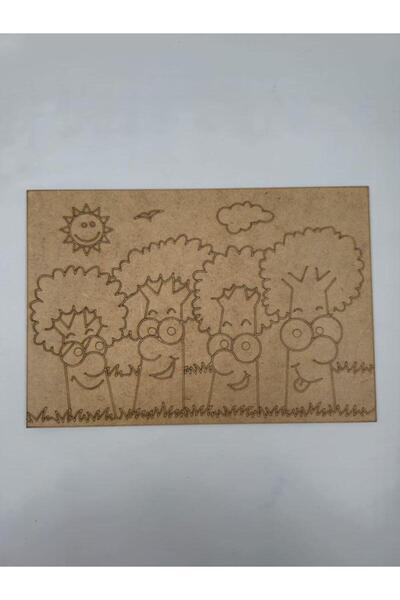 Mu Art Ahşap 10 قطع من الأشجار الخشبية اللطيفة للرسم في المدرسة، نشاط يدوي مق...