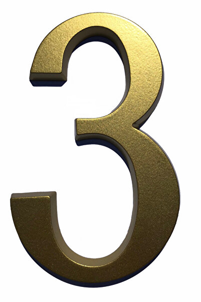ICON TOOLS HOUSE NUMBER, ALUMINUM, 200 MM, GOLD, /DIGIT 3/