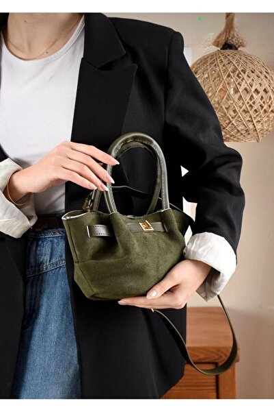 Butik Tacca Monella Model Suede Women's Hand and Shoulder Bag