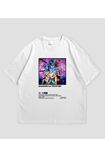 SVART WEAR تي شيرت شانغري لا فرونتير أنيمي مطبوع قصة فضفاضة للجنسين