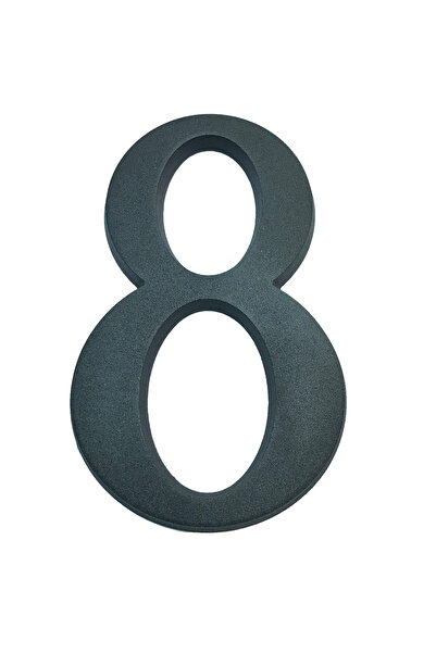 ICON TOOLS NUMAR CASA, ALUMINIU, 200 MM, NEGRU MAT, /CIFRA 8/