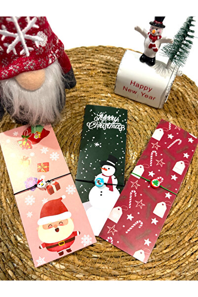 FIERA JEWELRY Set of 3 Adjustable Rope Bracelets with New Year's Cards