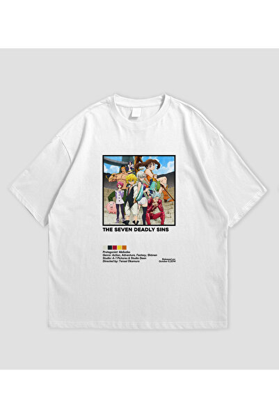 SVART WEAR Το Unisex T-Shirt του Anime The Seven Deadly Sins με τύπωμα oversized