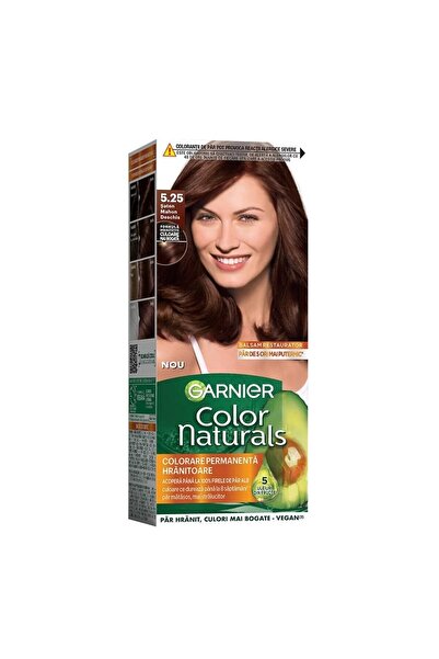 Garnier Color Naturals Set 3 x Vopsea de Par Permanenta cu Amoniac Color Naturals 5.25 Saten Mahon Deschis, 110 ml