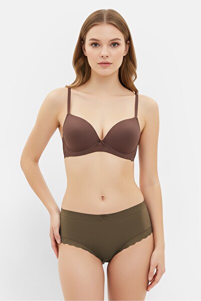 Rocawear Women Plain Padded Wireless Bra, Brown