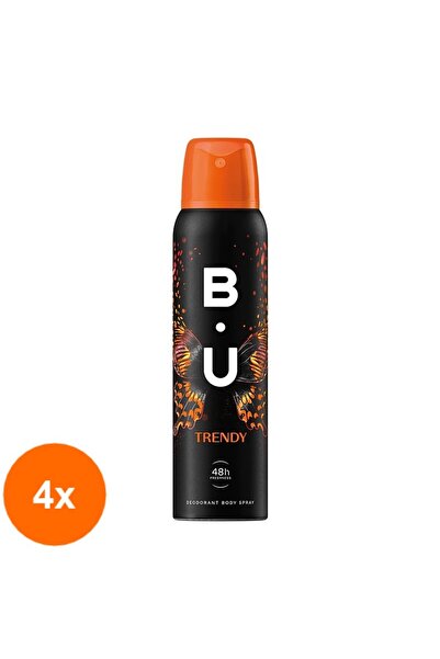 B.U. Set 4 x Deodorant Spray BU Trendy, Femei, 150 ml