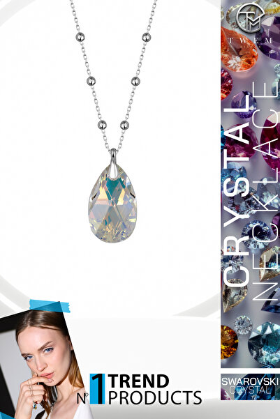 Swaroski Zirconia Crystal Taşlı Top Zincirli Damla Kolye | Hareketli Zincirli...