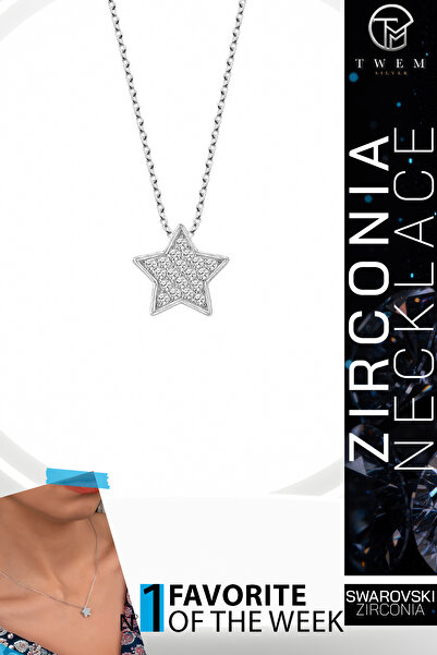 Swaroski Zirconia Taşlı Yıldız Kolye | Gece Parlaklığı