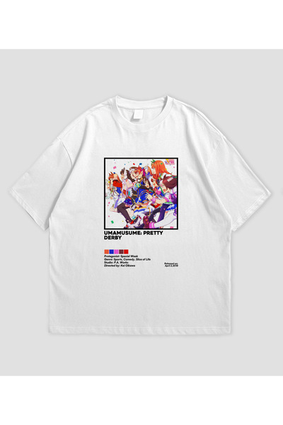 SVART WEAR تي شيرت Umamusume Pretty Derby Anime مطبوع قصة فضفاضة للجنسين