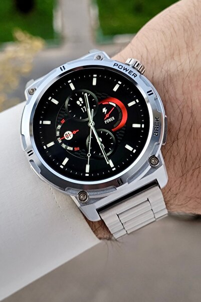 ozbience Gümüş Renk Çelik Kordonlu Akıllı Saat, Android ve iOS Uyumlu