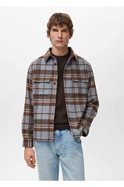 MANGO Man Cepli kareli gömlek ceket