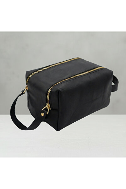 Luqa Leather حقيبة العناية بالجلد |   منظم السفر |   طقم I Dopp ذو سحاب ذهبي