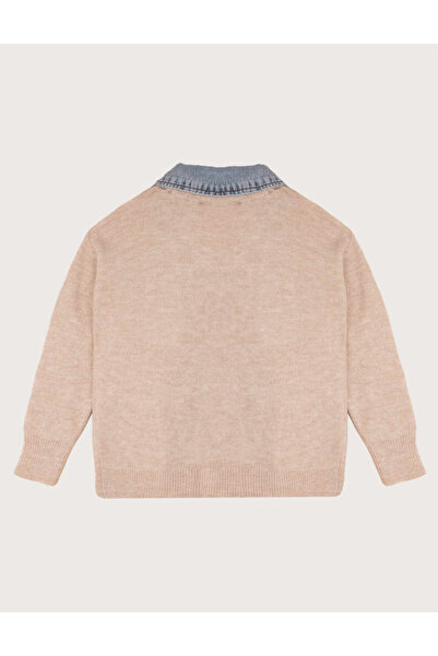 Lavanta Tekstil Denim Bead Detailed Knitwear Cardigan