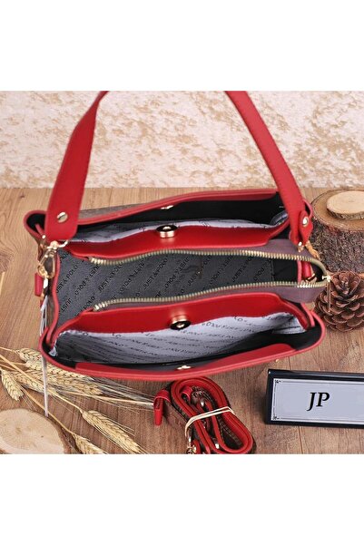 JP POLO Vegan Leather 3 Compartment Large Size Women's Hand and Shoulder Bag