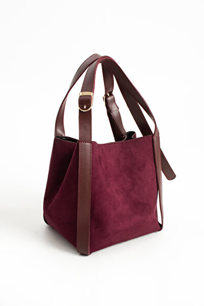 Butik حقيبة يد وكتف نسائية من الجلد السويدي موديل تاكا ميرلو