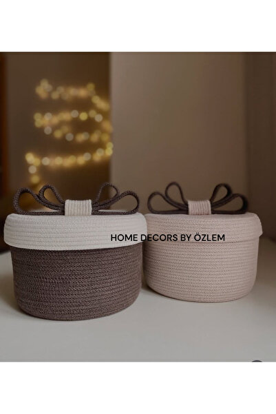 home decors by özlem مجموعة سلال بغطاء مكونة من قطعتين، مجموعة سلال من الخوص،...