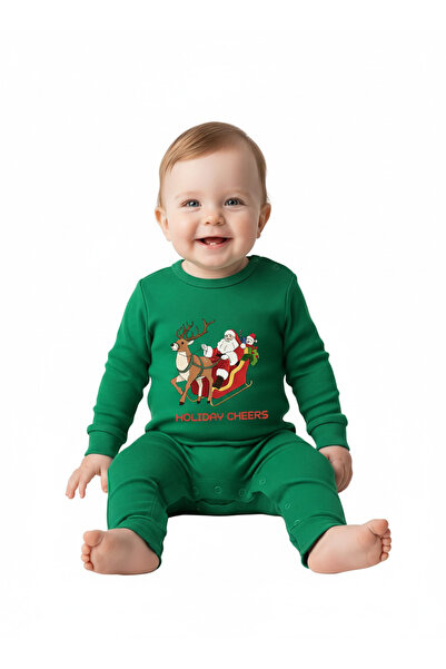 Babyqlo رومبير عيد الميلاد للجنسين بتصميم زلاجة سانتا كلوز من هوليداي تشيرز