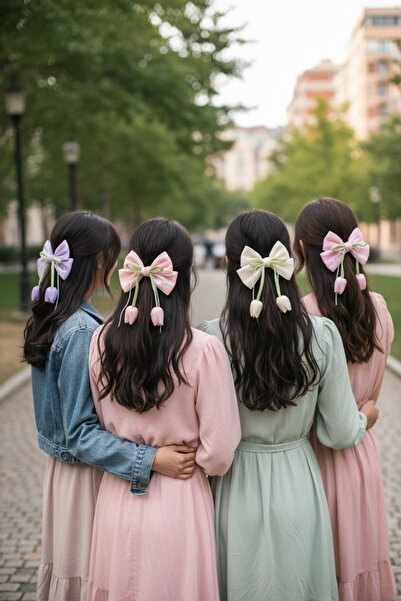 BUCHE Lale Detay Saten Fiyonklu Toka Romantik