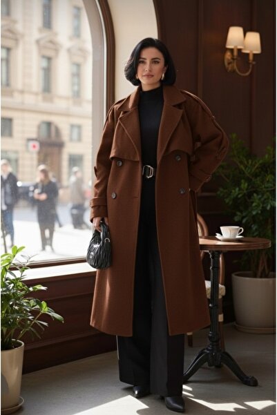 Lovely butik Trenci oversize cu curea lungă, detaliu de tip trench