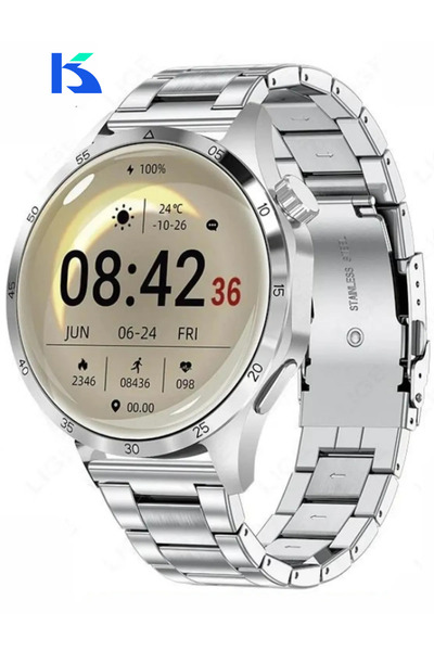 ozbience Erkek Akıllı Saat 46mm Gümüş Bluetooth Sesli Görüşme iPhone & Huawei...