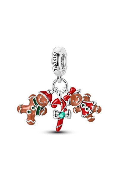 Corney Design Zencefilli Kurabiye Çift Yılbaşı Gümüş Charm