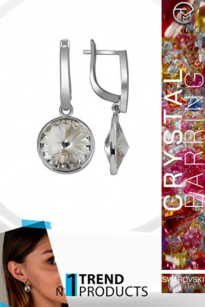 Swaroski Zirconia Crystal Taşlı Beyaz Sallantılı Küpe | Kadınsı ve Işıltılı