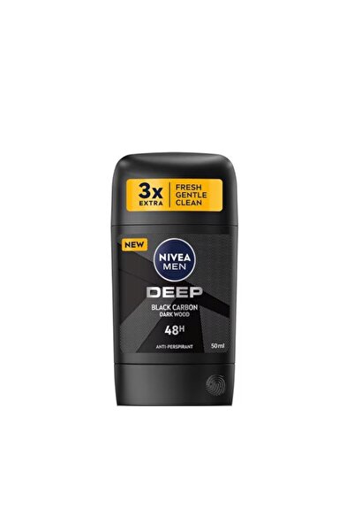 NIVEA Set of 3 x Deodorant Stick for Men, Deep Black, 50 ml