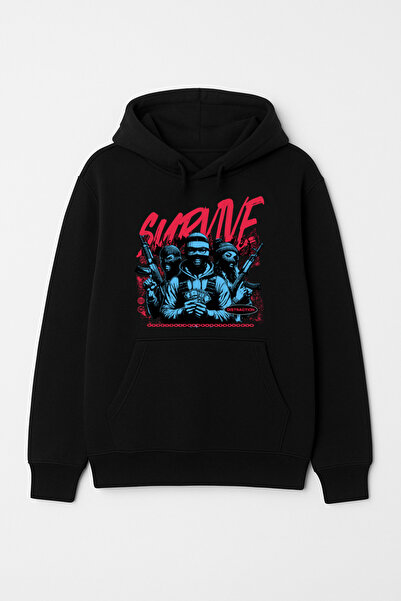 CALKARCOLLECTION سويت شيرت (هودي) للجنسين من Survive Gangsta بغطاء رأس