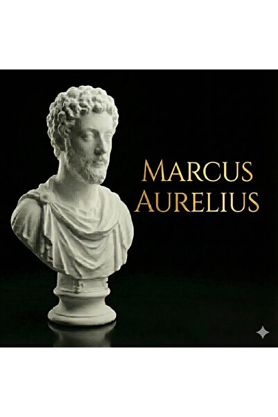 uAmor Marcus Aurelius Stoacı Filozof Büstü - Dekoratif Beyaz Heykel/Biblo (15cm)
