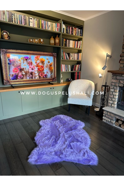 Doğuş Peluş Halı A Post Lila Yumuşak Dokulu Peluş Halı Tek Kafa Post