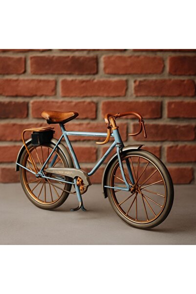 VALENZA STORE Dekoratif Metal Mavi Vintage Bisiklet - Hediyelik