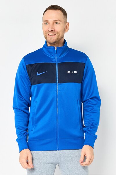 Nike سترة رياضية للرجال بأكمام طويلة مناسبة للخارج، باللون الأزرق
