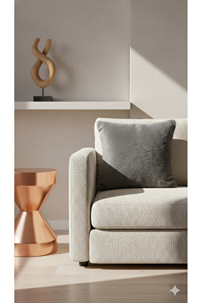 EJMEL Luxury Textured Modern Black Plush Throw Pillow Cover Decorative Pillowcase 45X45 Furry 1Pc