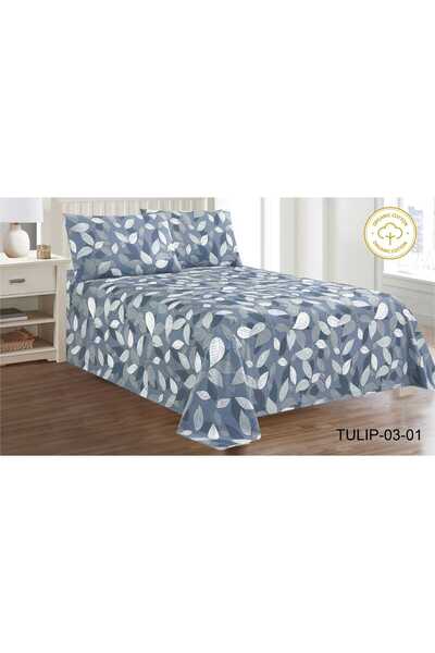 NAJMA شرشف ٣ قطع نفرين مشجر قطن كامل