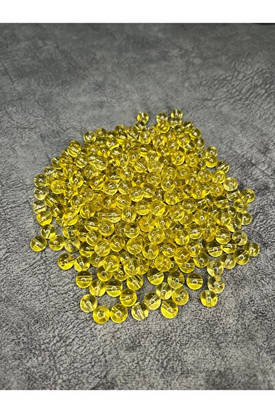 Mos Tespih 10 Gram 15 Adet Sarı Cam Boncuk 8mm Takı Boncuğu