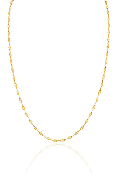 Cosmia Shine Zarif İnce Oval Halkalı Paslanmaz Çelik Zincir Kolye – Kararmaz