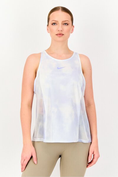 Nike Women Standard Fit Sleeveless Running Tank Top, Multicolor