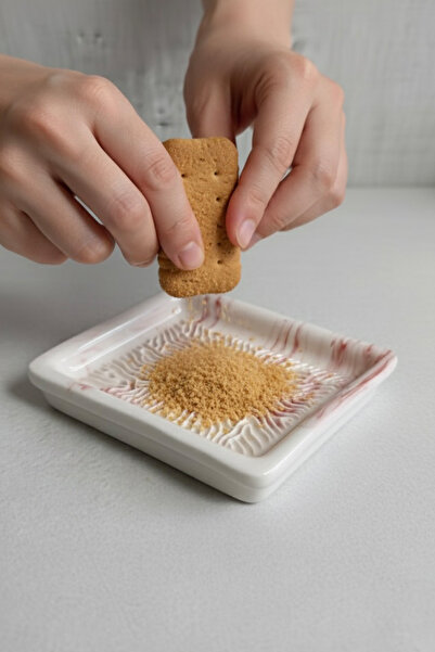 EVCİME El Yapımı Seramik Rende Tabağı (10 cm)-Sarımsak, Zencefil, Meyve Püresi ve Bebek Maması Hazırlayıcı