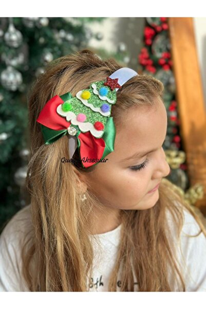 QUEEN AKSESUAR Luxury Design Satin Bow Christmas Pine Tree Ornate Rhinestone Large Satin Crown Tree Women's Children's Tiara