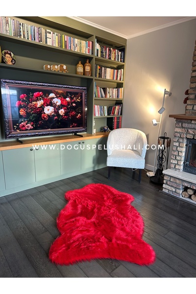 Doğuş Peluş Halı A Post Kırmızı Yumuşak Dokulu Peluş Halı Tek Kafa Post