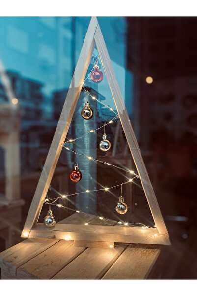 Gunwood Ahşap Yılbaşı Ağacı Led Işıklı