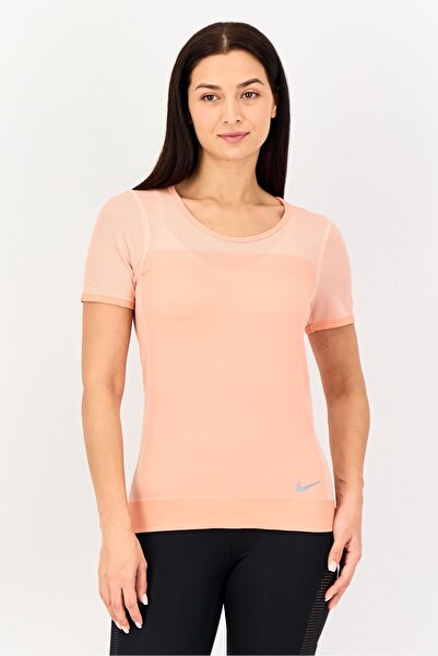 Nike Women Slim Fit Short Sleeve Training T-Shirt, Peach