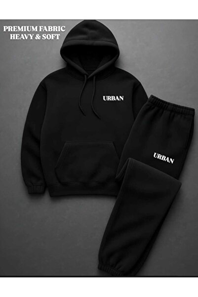 woonkey Urban Premium Unisex Tracksuit Set – Heavy & Soft Fabric, Soft Textured Oversized Hoodie + Jogger