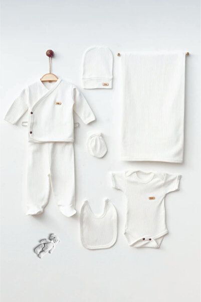 Maxhilda Bebe Baby Boy - Girl 7 Piece Hospital Outfit Set Natural Pastel Color